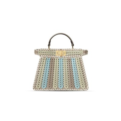 FENDI PEEKABOO ISEEU SMALL MULTICOLORINTERLACED LEATHER BAG 8BN327AS7EF1SYQ (27*21*11cm)